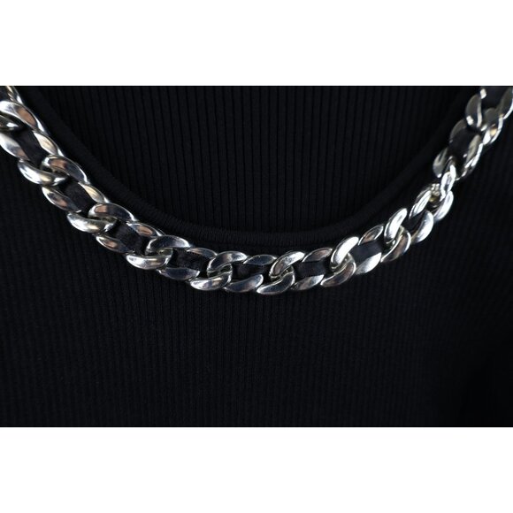 Vintage 90s Cache Womens Medium Stretch Ribbed Knit Cuban Link Knit Sweater - Picture 7 of 14